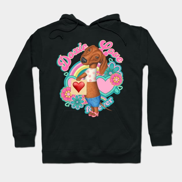 Doxie Love Hoodie by Danny Gordon Art